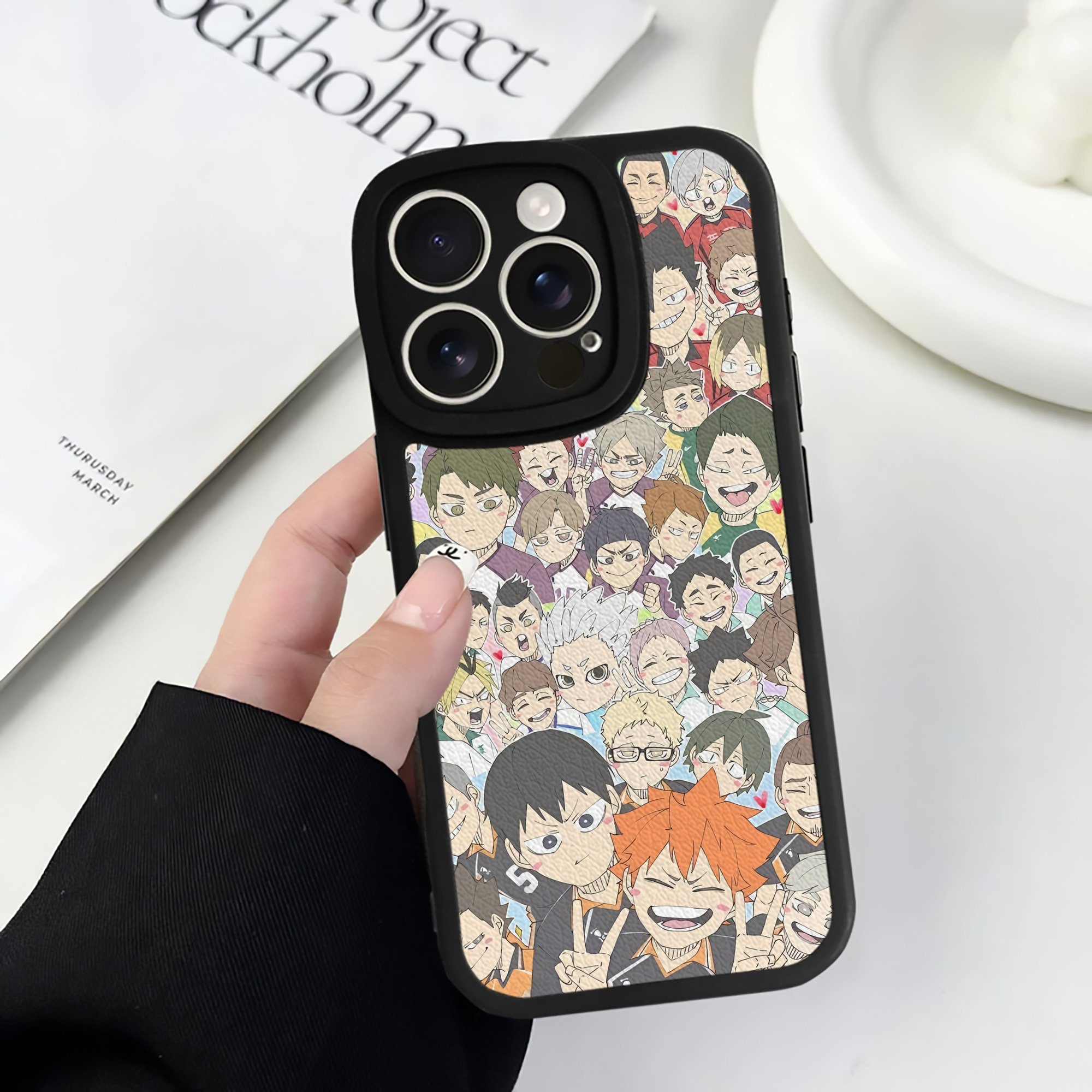 （画像用） ハイキュー!! Haikyu!! 【iPhone 16シリーズ対応】シリコンスマホケース（レザー調） 材質：シリコン